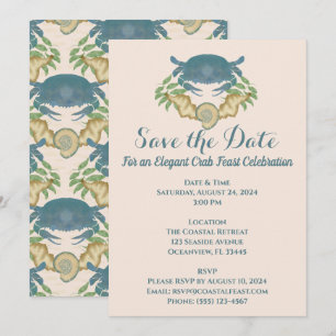 Elegantes Crab Feast Watercolor Blue Crabs, Seashe Einladung