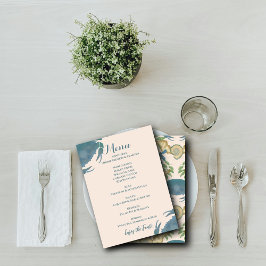 Elegantes Crab Fest| Aquarellenkrebse, Seashell Menükarte