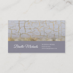 Elegantes Cracked Paint Dusty Lavender Gold Foil Visitenkarte
