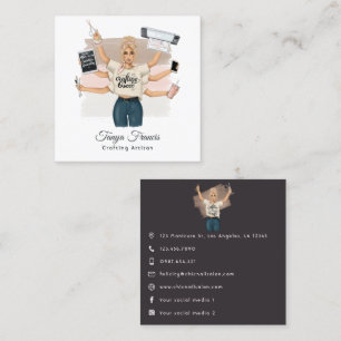 Elegantes Crafting Queen Branding Design Quadratische Visitenkarte