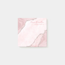Elegantes Cream Blush Pink Agate Geode Business