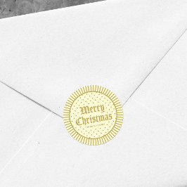 Elegantes Cream Decorative Geometric Frohe Weihnac Runder Aufkleber