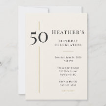 Elegantes Cream & Gold 50. Geburtstagsjubiläum