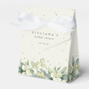 Elegantes Cream Snowberry+Eukalyptus-Brautparty Geschenkschachtel