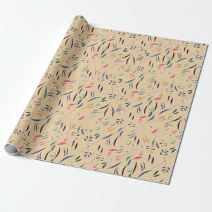 Elegantes Creme-Beige BLÜTENMUSTER Geschenkpapier