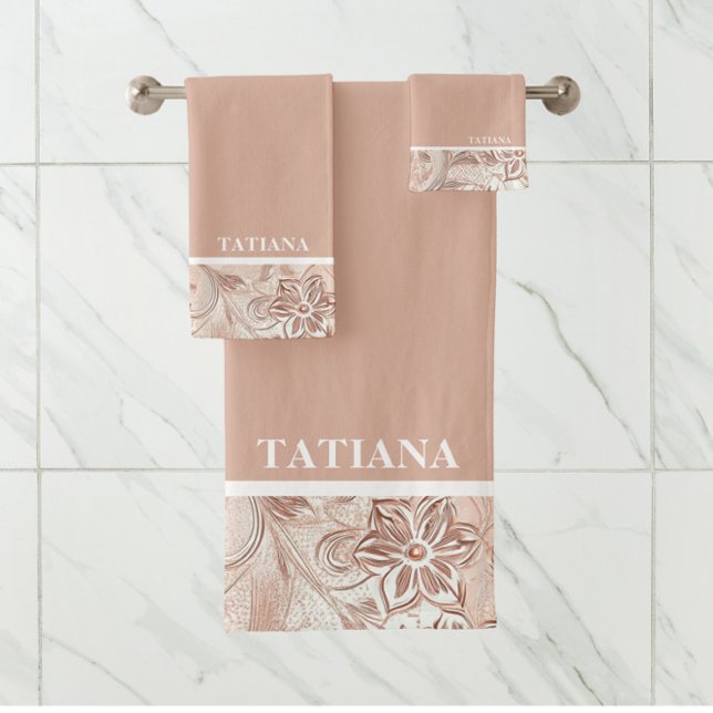 Elegantes Creme Floral Bath Set (Von Creator hochgeladen)