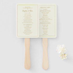 Elegantes Creme-Gold-Hochzeitsprogramm Fächer