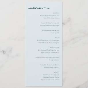 Elegantes Creme-Minimalistisches Hochzeitsmenü Menükarte