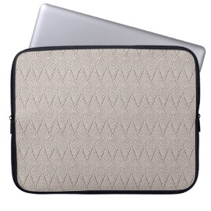 Elegantes cremefarbenes Faux-Diamant-Strickmuster Laptopschutzhülle