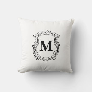 Elegantes Crest Custom-Monogramm Kissen