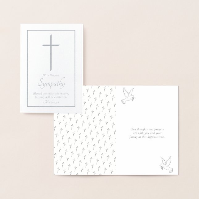 Elegantes Cross Beileid Folienkarte (Anzeige)
