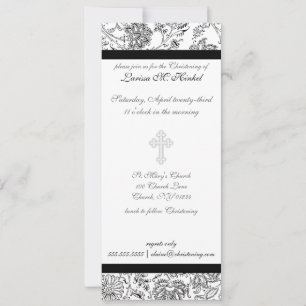 Elegantes Cross Christening Einladungen