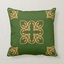 Elegantes Cross Damask Motif Green Gold