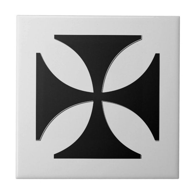 Elegantes Cross Pattee Black, Light Gray Fliese (Vorderseite)