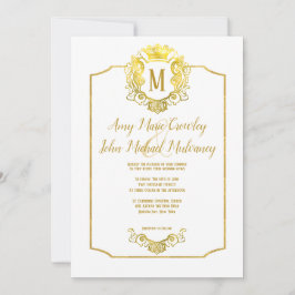 Elegantes Crown Gold Royal Wappen Einladung zur Ho