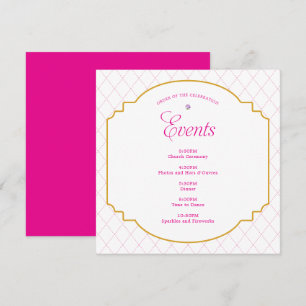 Elegantes Crystal Pink Gold Pattern Party Programm
