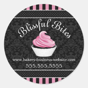 Elegantes Cupcake Bakery Box Siegel Runder Aufkleber