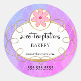 Elegantes Cupcake Bakery Packaging Classic Round S Runder Aufkleber