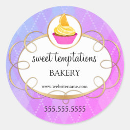 Elegantes Cupcake Bakery Packaging Runder Aufkleber