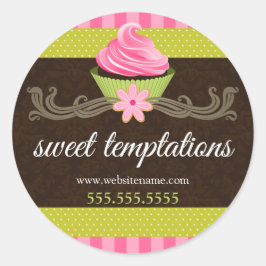 Elegantes Cupcake Bakery Packaging Runder Aufkleber