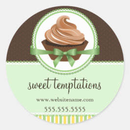 Elegantes Cupcake Mint Bäckerei Box Packung Siegel Runder Aufkleber