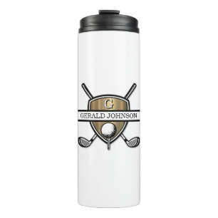 Elegantes Custom Golf Monogram Design Thermosbecher