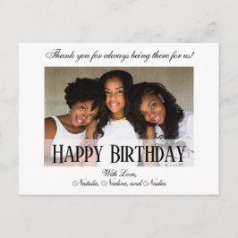 Elegantes Custom Happy Birthday Foto Postkarte