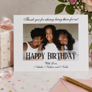Elegantes Custom Happy Birthday Foto Postkarte