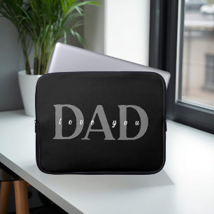 Elegantes DAD Love You schwarzes Laptop Case