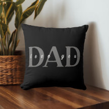 Elegantes DAD Love You Schwarzes Wurfkissen