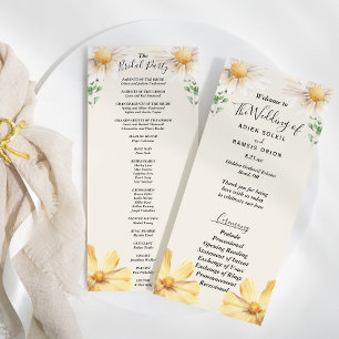 Elegantes Daisy Wedding Brautparty Flat Program Programm