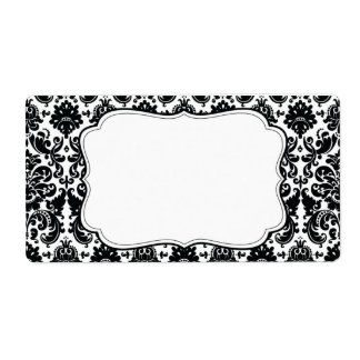 Elegantes Damask-Label