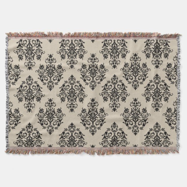 Elegantes Damask-Muster Decke (Vorderseite)
