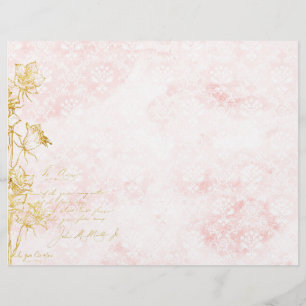 Elegantes Damask und Gold Floral Scrapbook