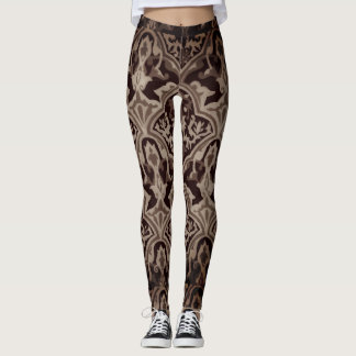 Elegantes Damassepia-Muster Leggings