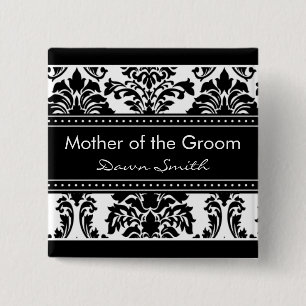 Elegantes Damast-Brautparty - Mutter des Button