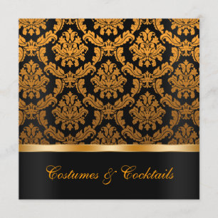 Elegantes Damast-Halloween-Party laden ein Einladung