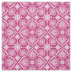 Elegantes Damast-Muster rosa und Weiß Stoff