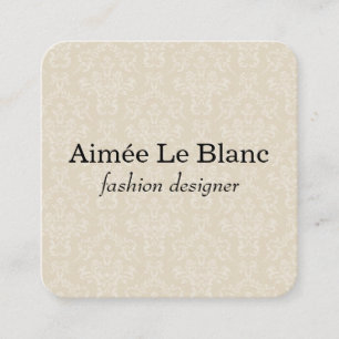 Elegantes Damastmuster (creme) Quadratische Visitenkarte
