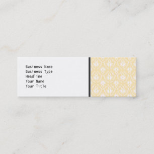 Elegantes Damastmuster. Helle Goldfarbe Mini Visitenkarte