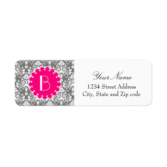 Elegantes Damastmuster mit Monogramm (Vorne)