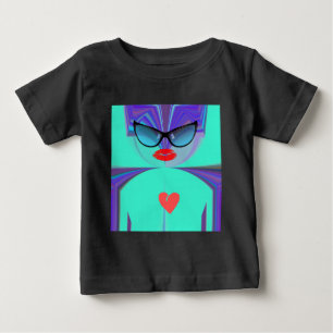 Elegantes Damenporträt: Ein farbenfrohes Kunstwerk Baby T-shirt