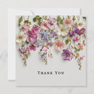Elegantes "Danke" Design mit hängenden Blumen Dankeskarte