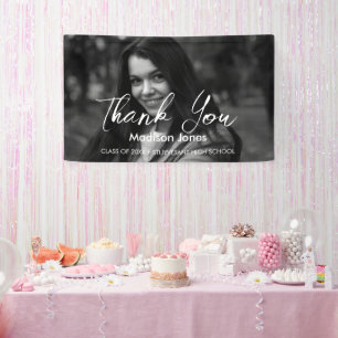 Elegantes Danke-Foto zur Abschlussfeier Banner