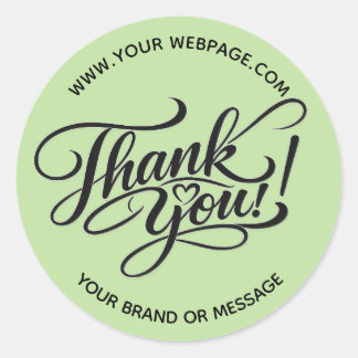 Elegantes „Danke“ Handlettering-Design mit Herz Runder Aufkleber