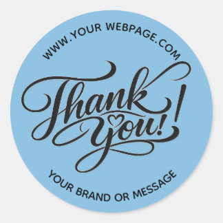 Elegantes „Danke“ Handlettering-Design mit Herz Runder Aufkleber