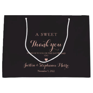 Elegantes Danke schön Hochzeit Personalisiert Große Geschenktüte