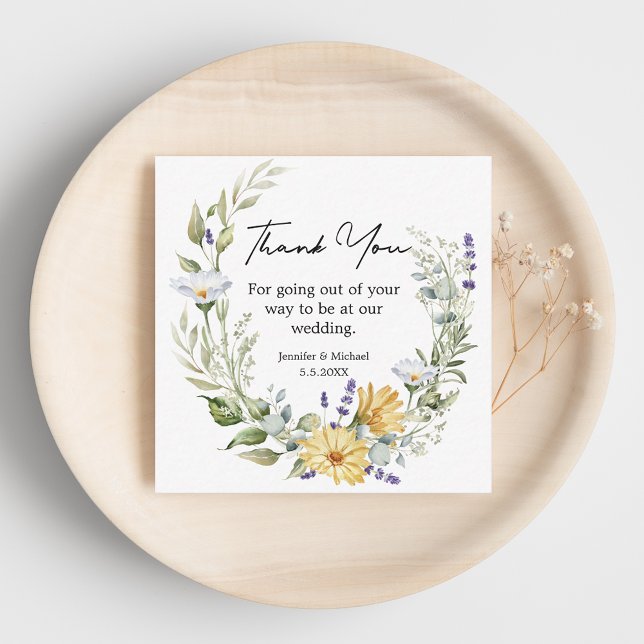 elegantes Dankeschön an Wildblumen stilvoll trendi Mitteilungskarte (Von Creator hochgeladen)