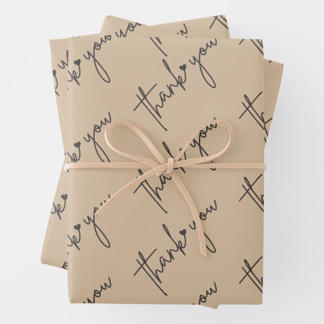 elegantes Dankeschön-Papier Geschenkpapier Set (Beispiel)