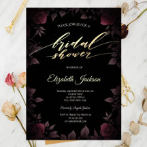 Elegantes Dark Burgundy Rose Schwarzes Brautparty